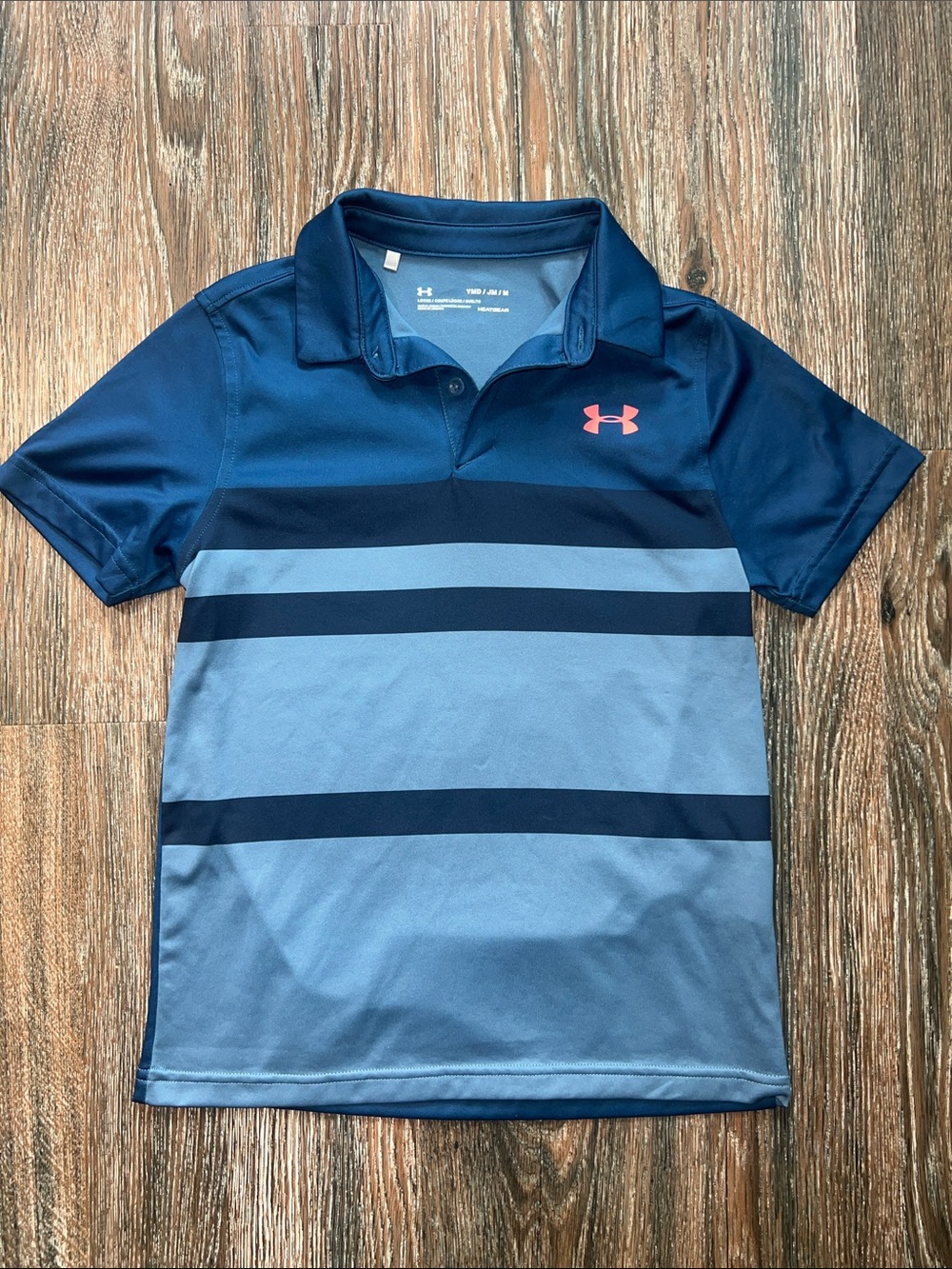 Under Armour Boys' Blue Striped Polo Shirt